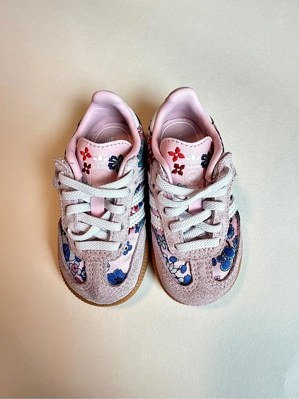 (Baby size: 5) Adidas Samba OG Liberty London Clear Pink Floral Sneakers